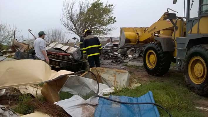 Incendio en una planta de maní