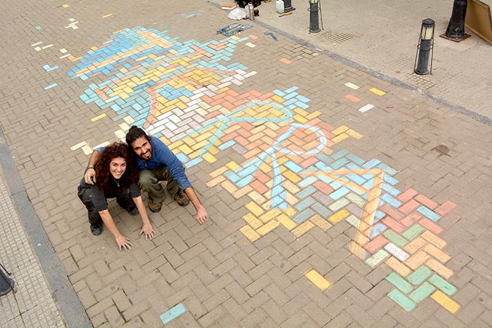 Murales efímeros y ecológicos en la Peatonal