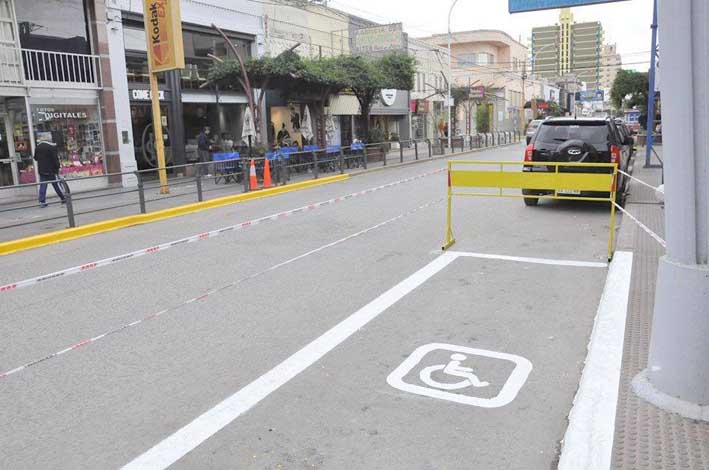 Demarcación vial en el centro