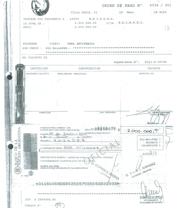 Una misma rendición para dos dependencias nacionales