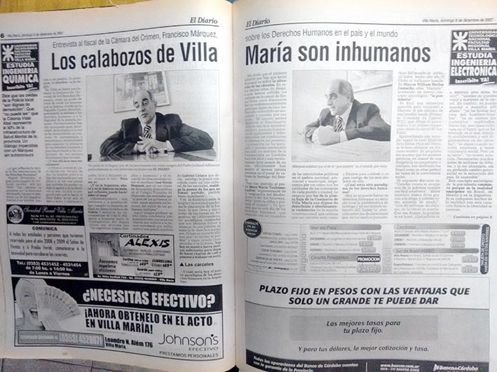 Hace casi 9 años, el fiscal Márquez había dicho que los calabozos villamarienses eran “inhumanos”