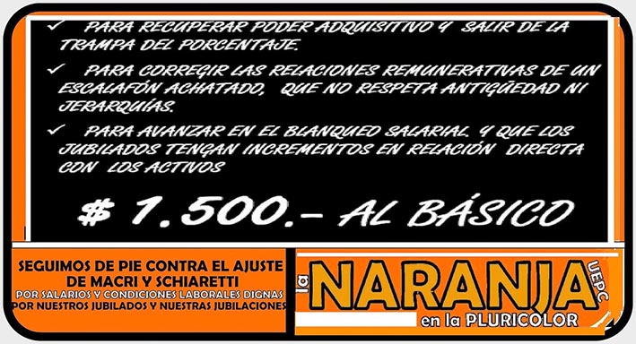 La oposición de UEPC impulsa un pedido de 1.500 pesos al básico