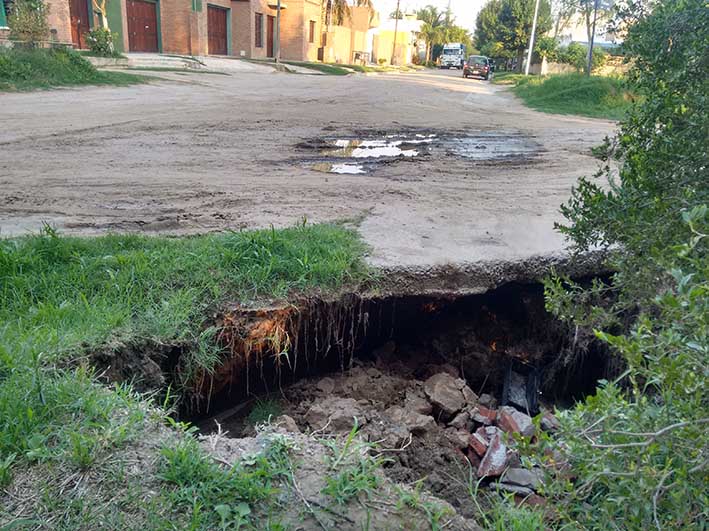 Un hundimiento se “come” una esquina