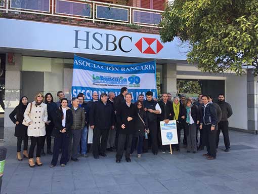 Protesta gremial frente al HSBC