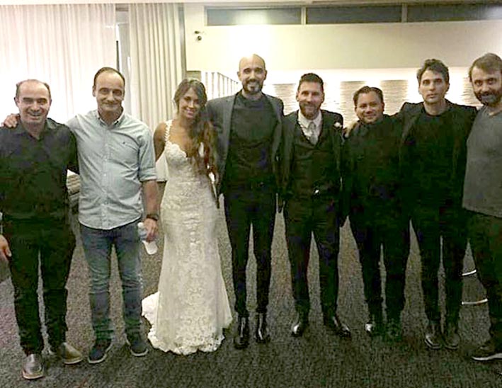 El sonidista local Luis López estuvo en la boda de Messi junto a Abel Pintos