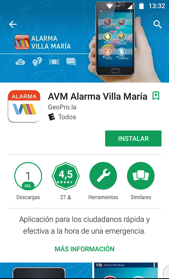 No aumentaron las descargas de la aplicación “Alarma Villa María”