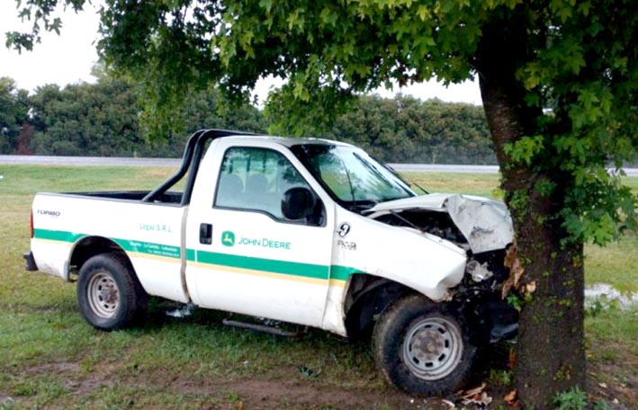 Intentaron bajar a la banquina y chocaron un árbol