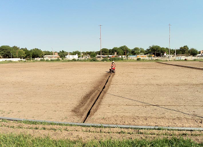 Playosa Sportivo Club: A paso lento pero seguro, avanzan las obras en la cancha del Albo