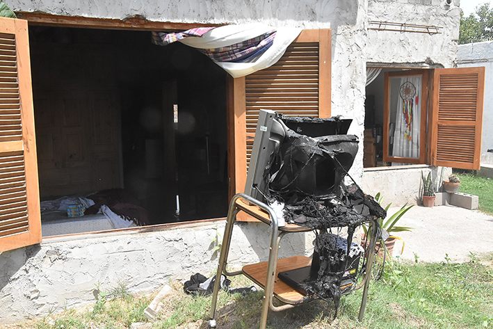 Incendio en una casa