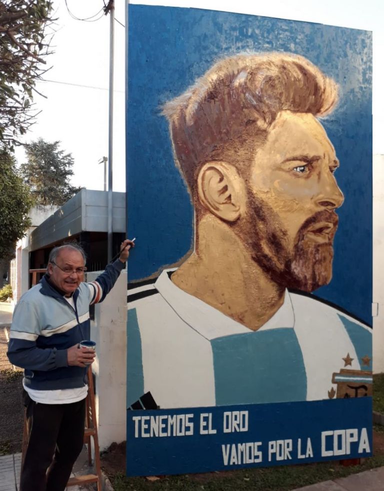 Messi está inmortalizado en un mural villamariense