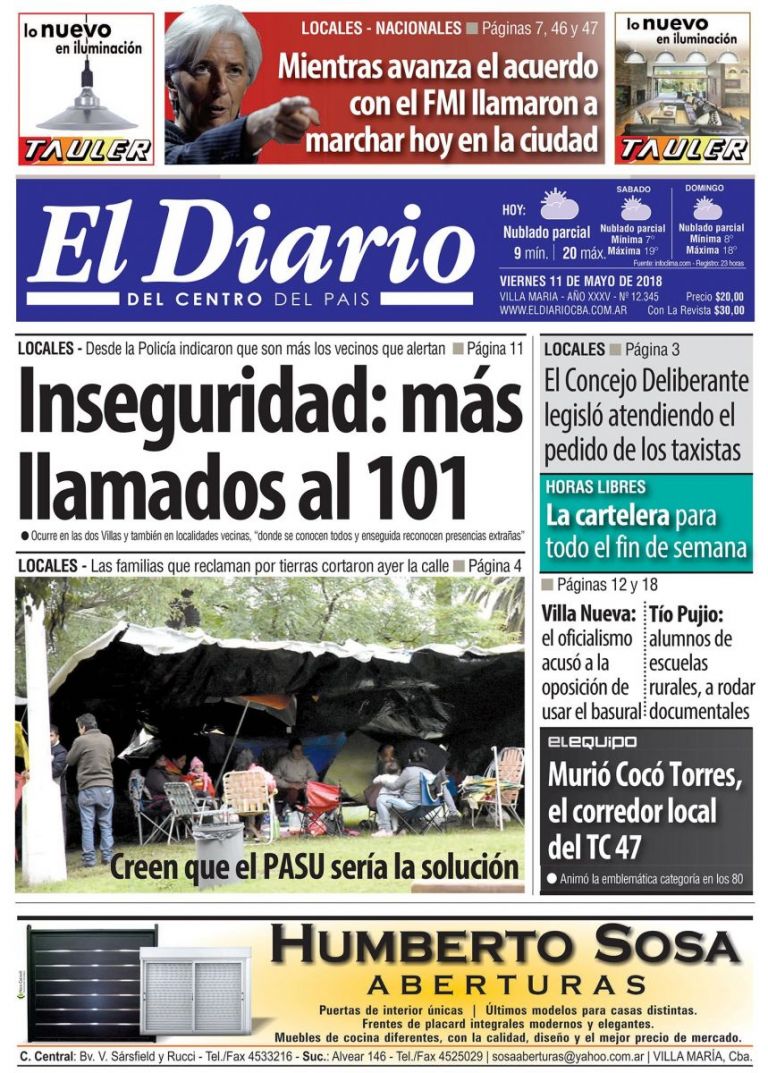 Tapa de papel 11/05/2018