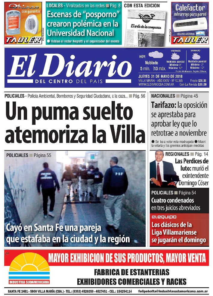 Tapa de papel 31/05/2018