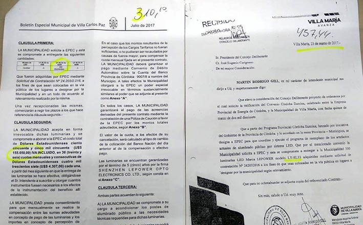 Bustamante cuestionó los precios que pagó el municipio por las luces led